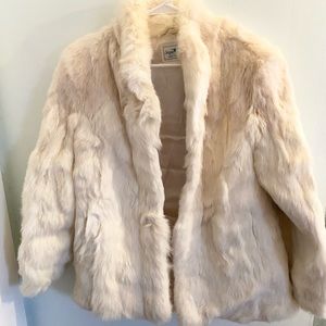 •Vintage• Sergio Valente 1970’s Cream Rabbit Fur Coat